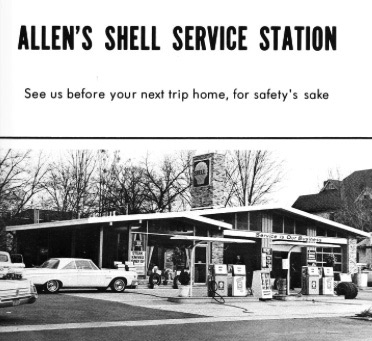 Buddy Allen's Shell station on Middle Street across from Bean's Barber Shop.